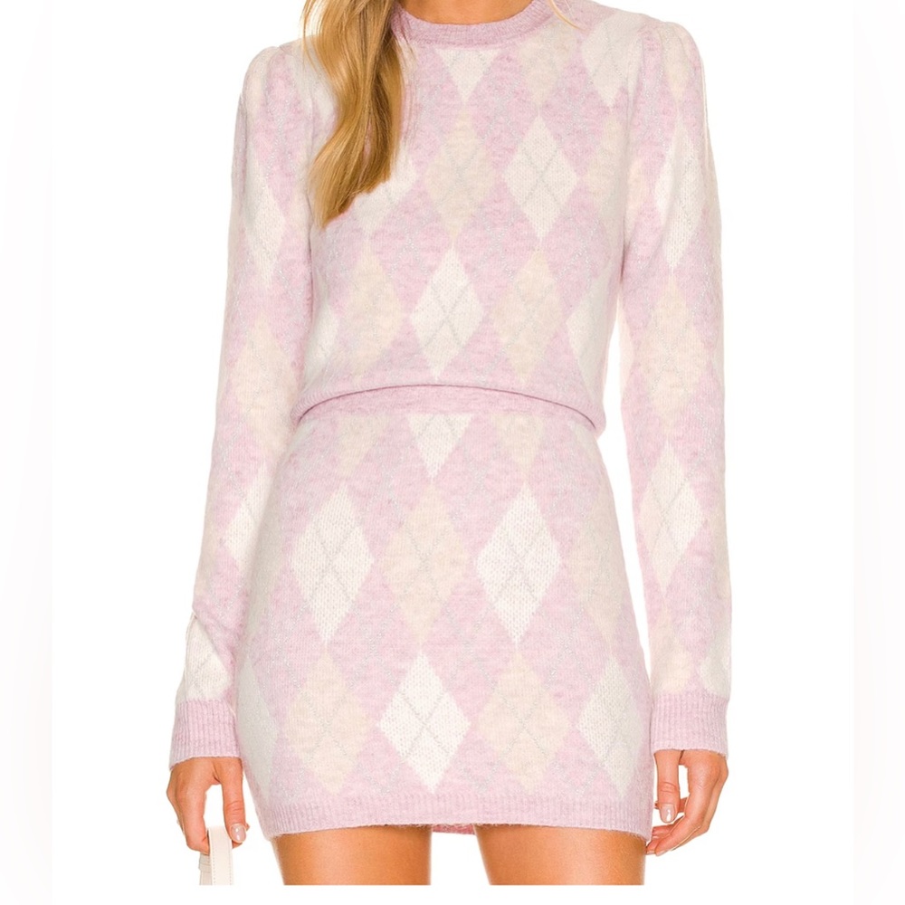 Pink Lovers and Friends Argyle Sweater-NWT